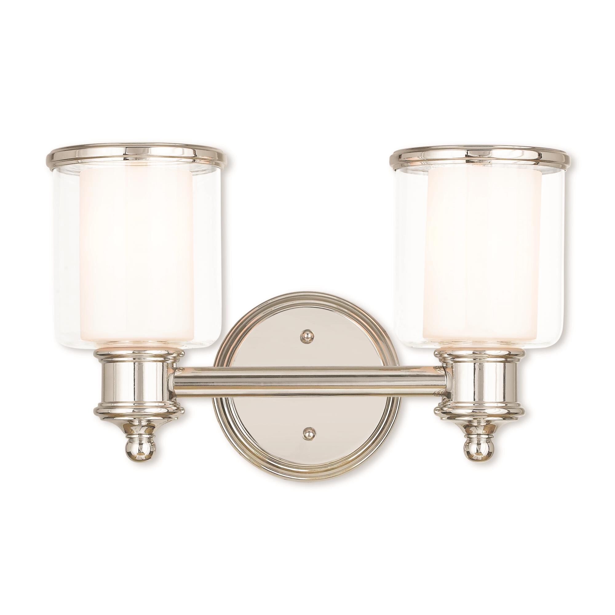 Shown in Polished Nickel finish and Hand Crafted Clear glass